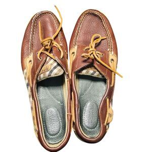 Sperry Top Sider Angelfish Brown Leather Loafers Boat Shoes Size 9.5 M